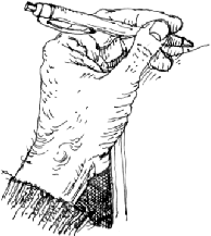 hand with pen