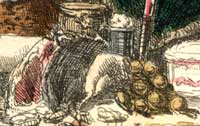 Detail, Scrooge's third Visitor, by John Leech,  1843
