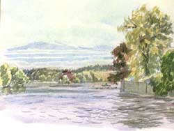 the lake in watercolour