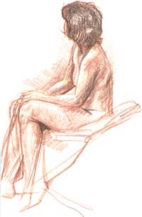 life drawing,  February 1989