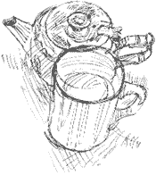 teapot and mug